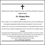 Elhunyt Dr. Görgey Ákos
