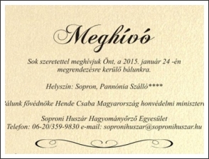 Soproni Huszárok Bálja 2015