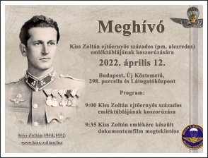 Megemlékezés Kiss Zoltán honvéd ejtőernyős századosról (fotó: Berlinger Dorottya)