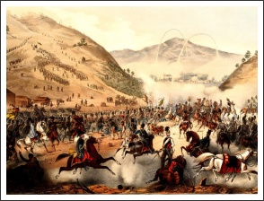 A pákozdi csata (J. Rauh litográfiája)