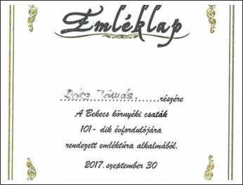 Részvétel a 2017. évi Bekecs tetői emléktúrán